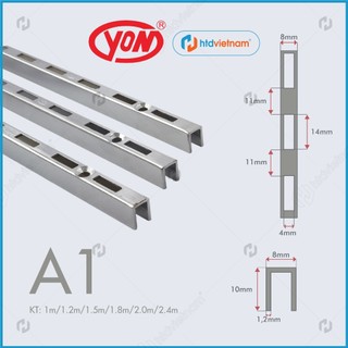 ( Hàng nhập YON )Thanh Ray Gắn Tường kết hợp Tay Đỡ, Kệ Treo Đồ, Chuyên Dụng Cho Kệ Shop & Siêu Thị