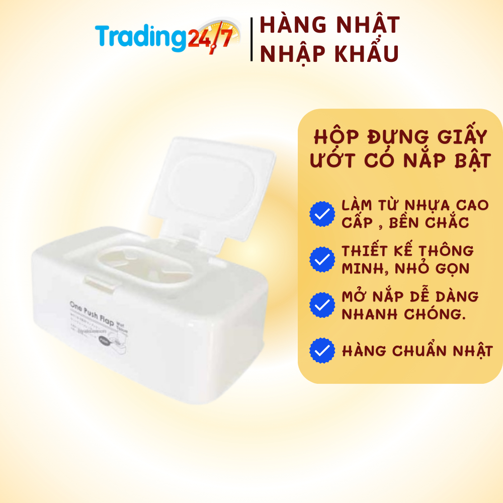 ( Nhật Bản ) Hộp đựng giấy ướt có nắp bật Tissue hàng chuẩn Nhật