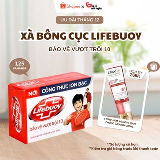  Xà Phòng Cục Lifebuoy Bảo Vệ Vượt Trội 10  Đỏ  Hộp 125G 