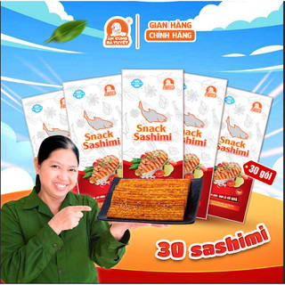   Tặng 1 chân gà  Combo 30 gói snack sashimi - Ăn Cùng Bà Tuyết - Đồ ăn vặt Việt Nam M30 
