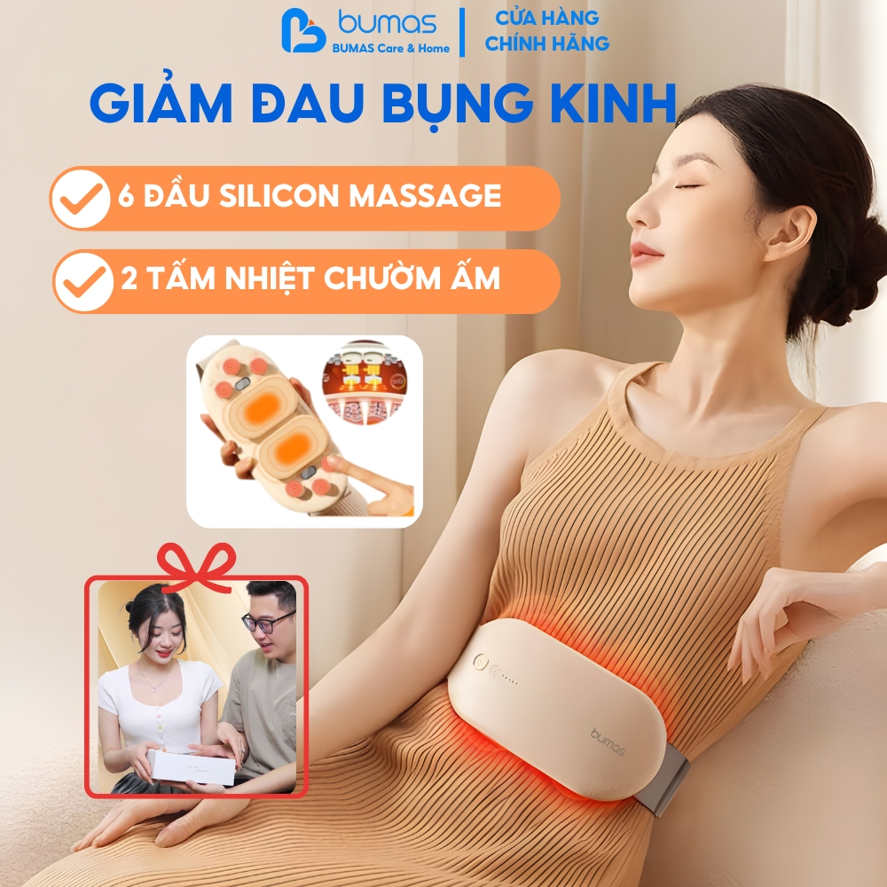 Máy Massage Chườm Bụng Kinh BUMAS BU01 – Chườm Nóng, Giảm Đau, Gọn Nhẹ Dễ Mang Theo - Quà Tặng Bạn G