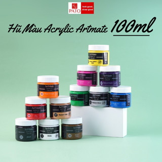  Màu Acrylic Hũ 100ml ARTMATE Cao Cấp Có Độ Che Phủ Cao Màu Sắc Tươi Sáng Màu Vẽ Tường Tranh Vải AM-AC0003 