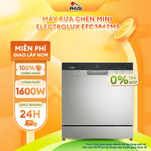 EFC3862MS [MIỄN PHÍ GIAO HCM] Máy rửa chén mini Electrolux EFC3862MS - CHÍNH HÃNG
