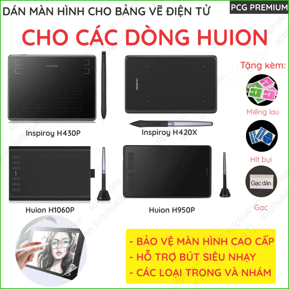 Dán màn hình cho bảng vẽ Huion Inspiroy H580X H1161 H430P H420X H640P RTP700 HS610 611 H1060P H950P 