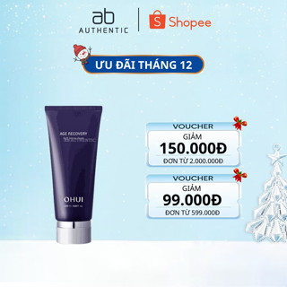  Sữa rửa mặt Ohui tím chống lão hóa nâng cơ Age Recovery Soft Amino foam - AB AUTHENTIC 