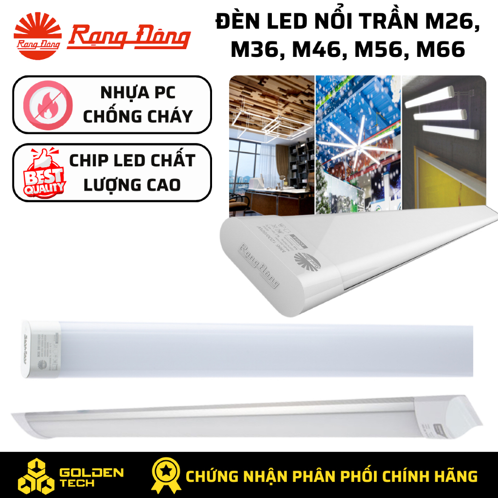 Đèn led bán nguyệt Rạng Đông 50W - 40W - 20W - Đổi mầu 40W M36 - Bộ đèn tuýp M36 Rạng Đông