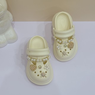 Dép EVA Bé Gái Trang Trí Charm – Đế Cao 3cm, Mềm & Xinh