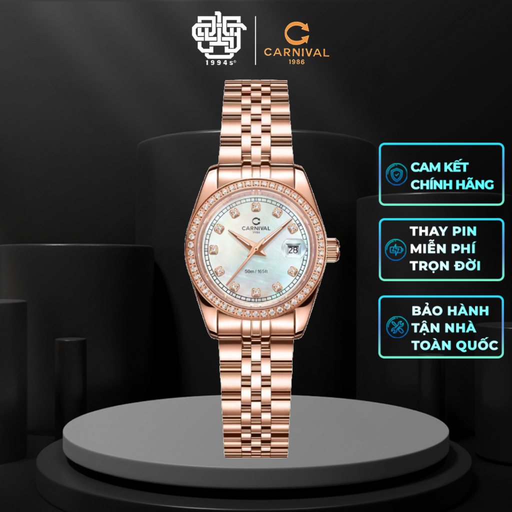 Đồng Hồ Nữ CARNIVAL 8131L2-VH-TK Hàng Chính Hãng