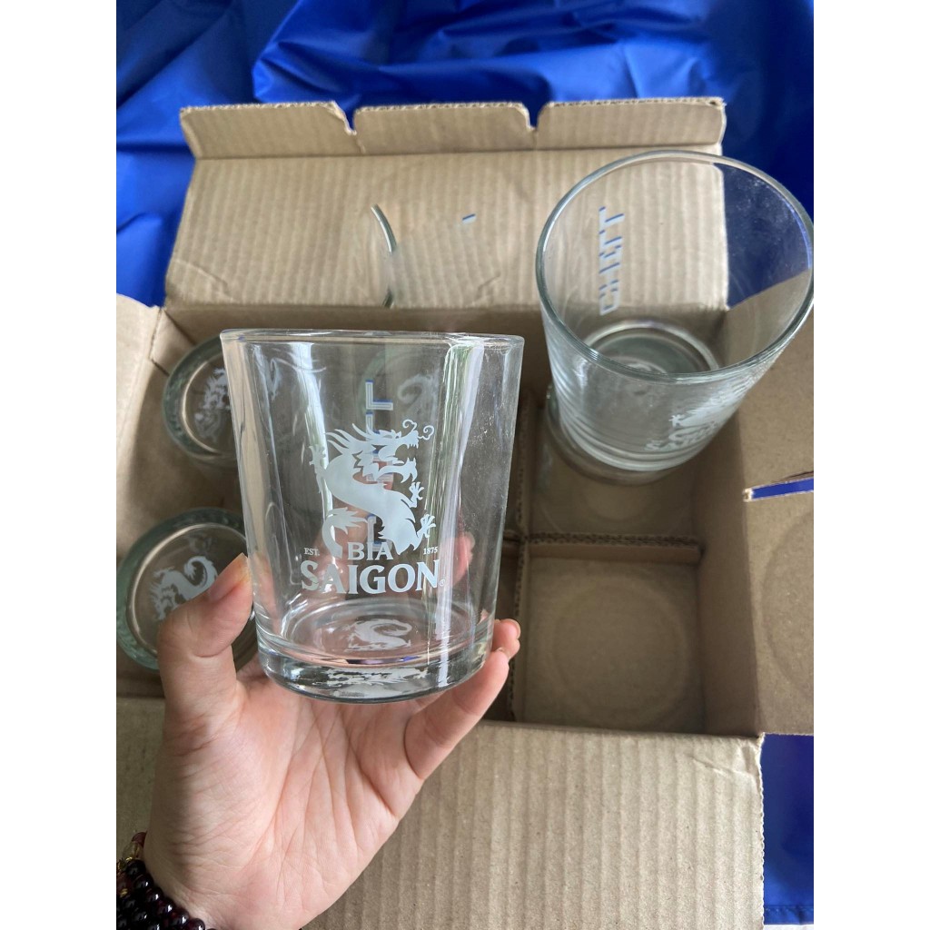 Set 6 ly thủy tinh 250ml VIỆT TIỆP ( Quà tặng Bia Sài Gòn)