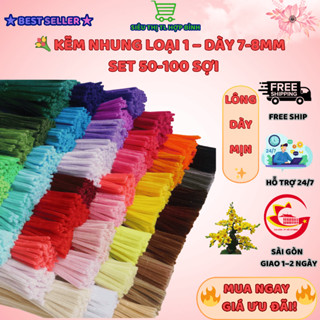  Kẽm Nhung Làm Hoa Handmade Loại 1 – Dày 7-8mm Mịn Đẹp Bó 50-100 Sợi DIY 