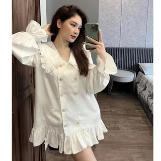 [216] Váy Lụa Bèo Cúc Đồng Dáng Babydoll Siêu Xinh Có Ảnh Thật