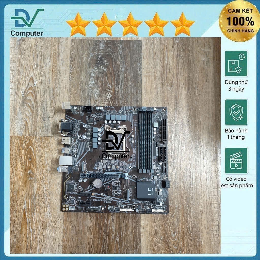 Mainboard  B560M DS3H GIGABYTE 4 thanh ram đủ cổng  hdmi,vga ,dvi bh 1 tháng