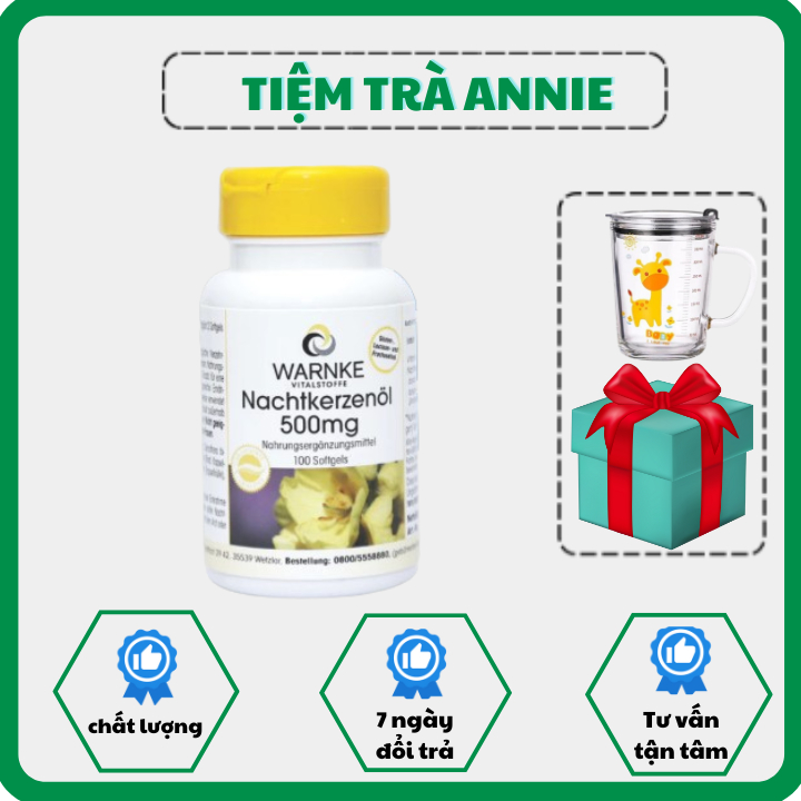 [HÀNG NHẬP KHẨU] TINH DẦU HOA ANH THẢO Warnke Nachtkerzenöl 500mg - Cân Bằng Nội Tiết Tố Nữ
