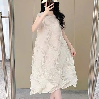  Đầm dáng ngắn chất vải thun dập ly cao cấp thiết kế dáng suông tay ngắn thanh lịch tôn dáng - 55KG.LINH 