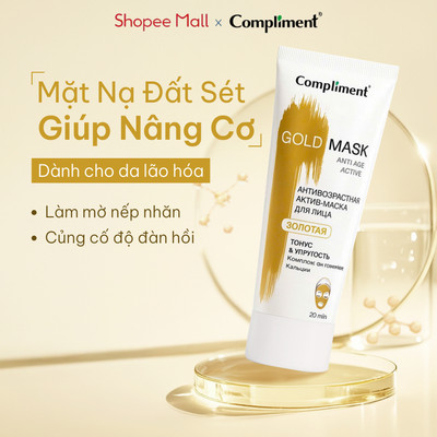 Mặt Nạ Đất Sét Compliment Gold Mask Sạch Nhờn, Làm Mờ Nếp Nhăn, Da Sáng, Đều Màu 80ml