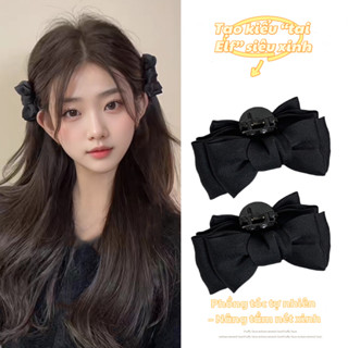 BraidBelle Kẹp Tóc Nơ Bản To 6.5cm Công Chúa Hàn Quốc, Kẹp Nơ Kẹp Hai Bên Tai Tạo Kiểu Tóc Ngọt Ngào Nữ Tính