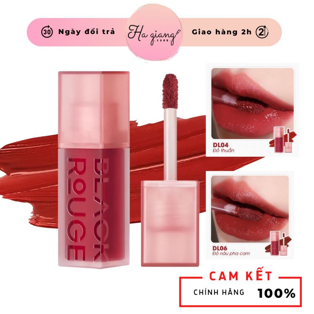 [DL04 - DL06 BÁN CHẠY] Son Kem Lì Black Rouge Double Layer Over Velvet DL06 Woody Layer - Màu Đỏ Nâu