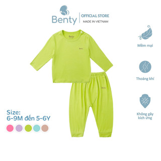  Bộ dài tay cài vai trơn BENTY basic phong cách Hàn với tone màu dễ thương cho bé 