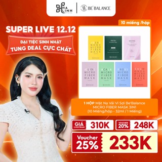   VÕ HÀ LINH X BE'BALANCE  Mặt Nạ Vải Vi Sợi Be'Balance MICRO FIBER MASK 3in1 - 10 Miếng Hộp - 32ml   1 Miếng 