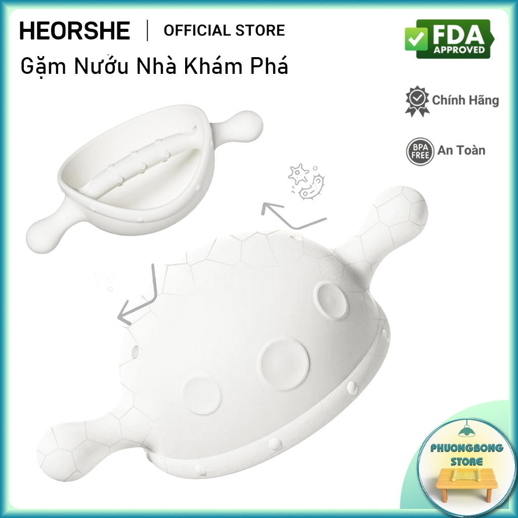 Gặm Nướu Nhà Khám Phá HEORSHE Cầm Tay Silicone Cao Cấp - Nướu Gặm Cho Bé Sơ Sinh Heorshe An Toàn