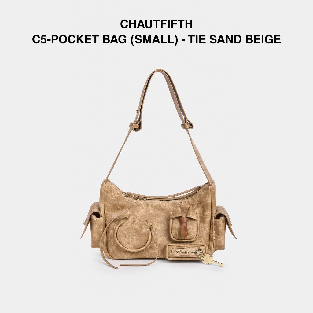 Túi xách C5-POCKET size nhỏ (S) Cà vạt màu Beige cát - CHAUTFIFTH