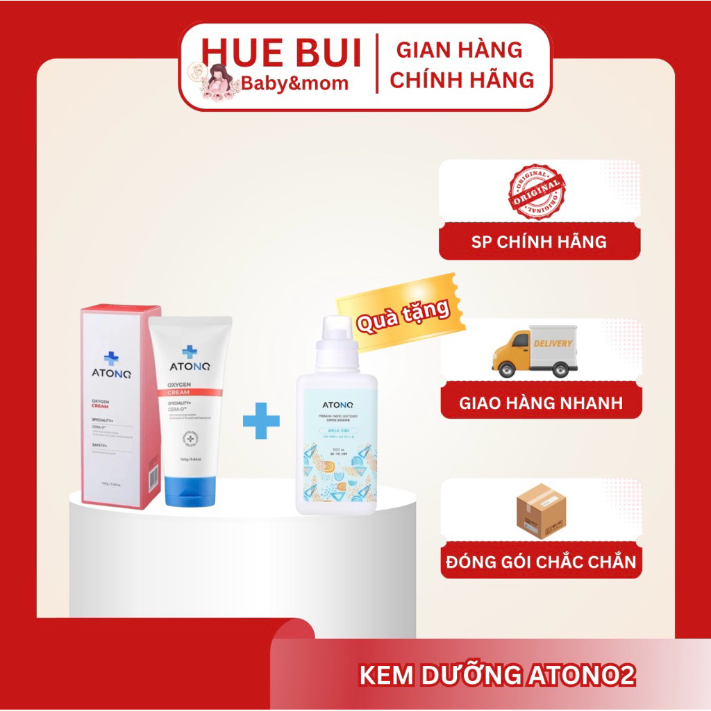 [TẶNG CHAI NƯỚC XẢ ATONO2] Kem dưỡng ẩm hữu cơ toàn diện Oxygen Cream Atono2 cho bé 160g - Huebui Ba