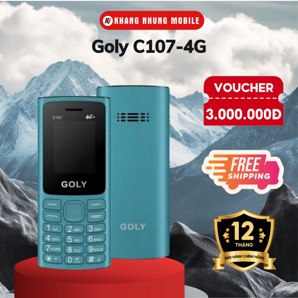 Điện thoại GOLY C107-4G - 2sim - Pin 1000mah - Nghe nhạc có FM Đọc phím - Khang Nhung Mobile