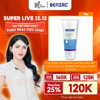   VHL x Benzac  Tẩy tế bào chết giúp làm sạch mụn đầu đen cho da dầu mụn BENZAC Blackhead Control Scrub 60G 