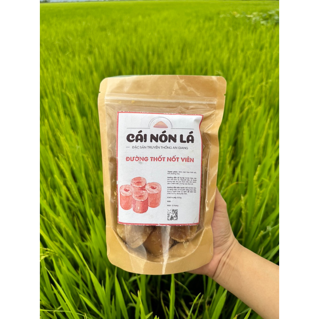 1kg Đường thốt nốt An Giang - Đường thốt nốt tán - Đường thốt nốt gói lá đặc sản An Giang  - Cái Nón