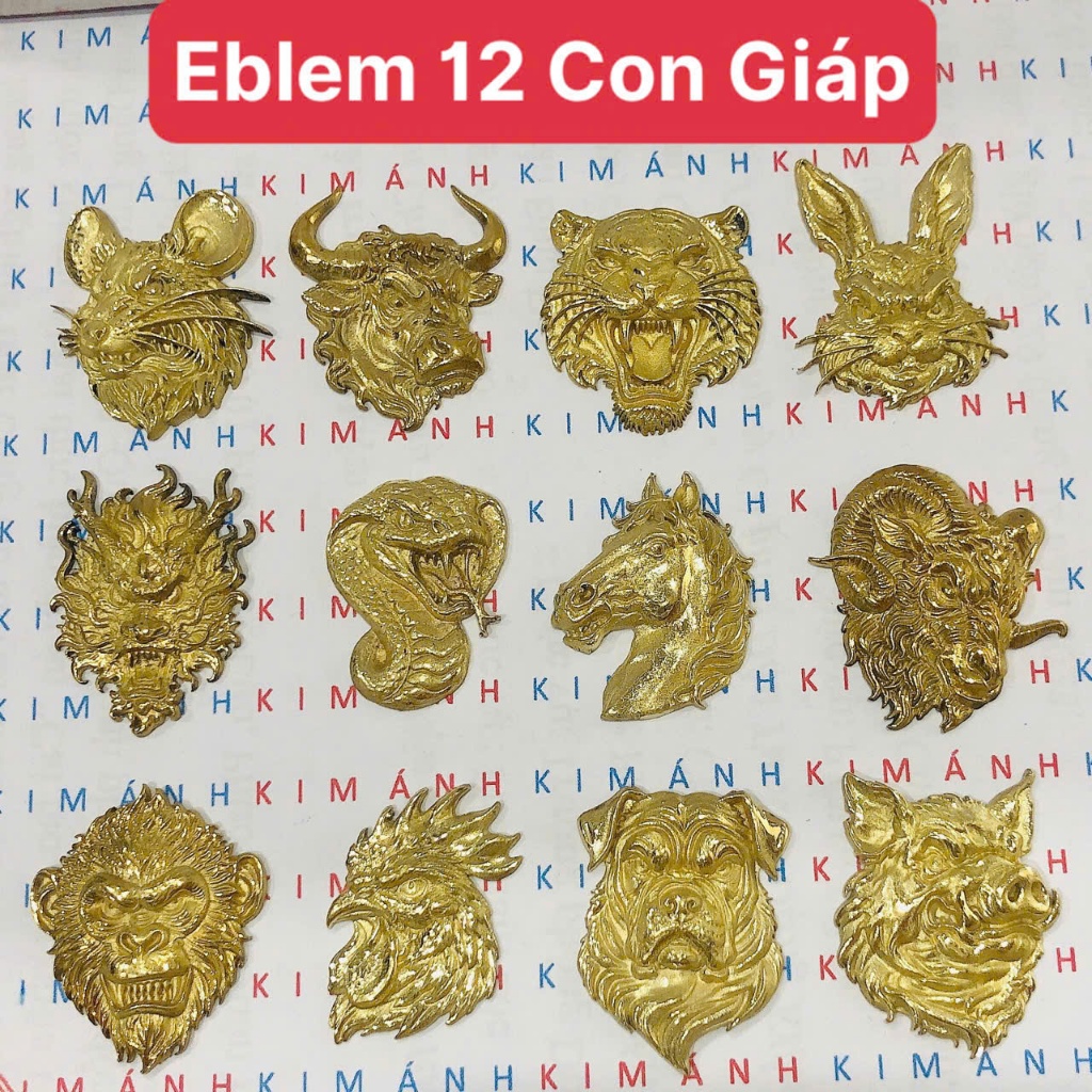 Miếng dán Eblem dán trang trí Zippo chủ đề 12 con giáp, chất liệu hợp đồng nguyên chất, hàng chuẩn z