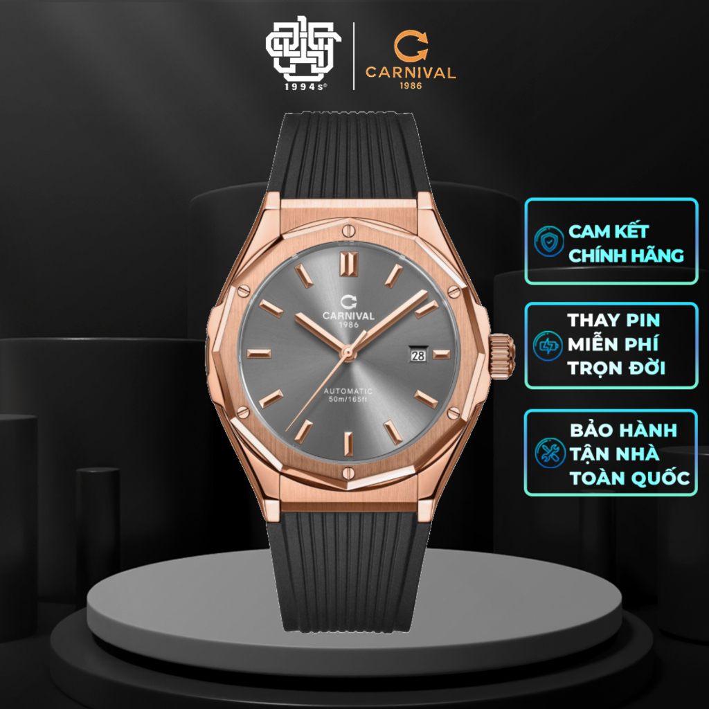 Đồng Hồ Nam CARNIVAL 8168G-VH-DCS-XAM Hàng Chính Hãng