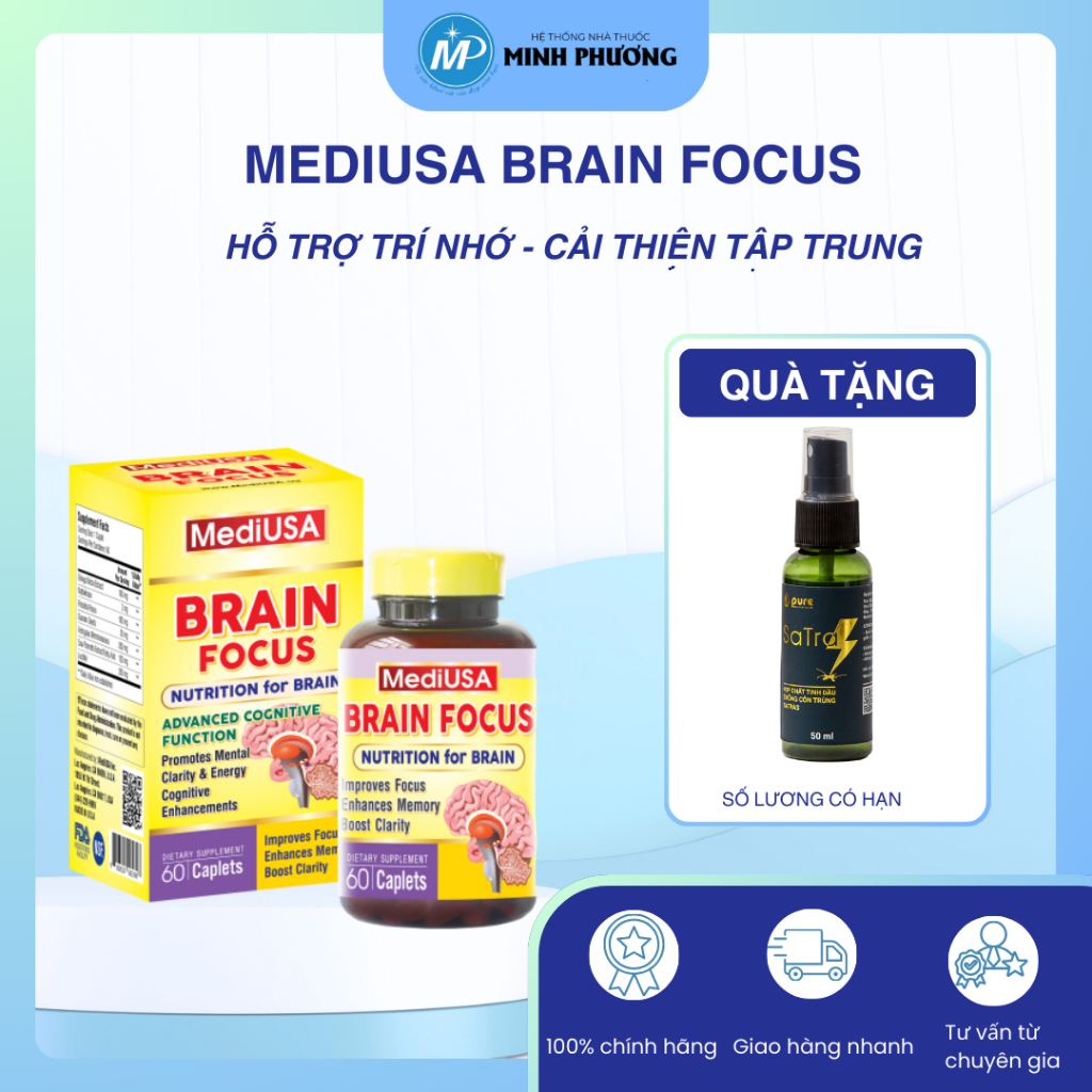 ✅ [CHÍNH HÃNG] MediUSA BRAIN FOCUS - 60 viên