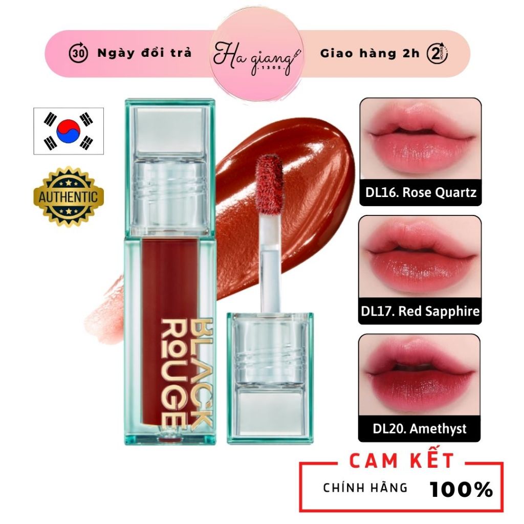 Son Kem Black Rouge Double Layer Over Velvet Ver 3 DL16 Hồng Lạnh, DL17 Đỏ Hồng Trầm, DL18, Dl19, DL