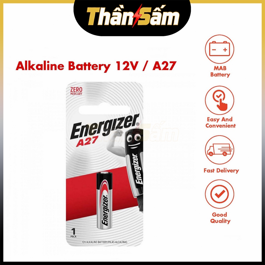 [Energizer] Pin A27 12V Energizer Alkaline 27A Thay Điều Khiển Remote Cửa Cuốn Pin Chuông Cửa Xe Hơi