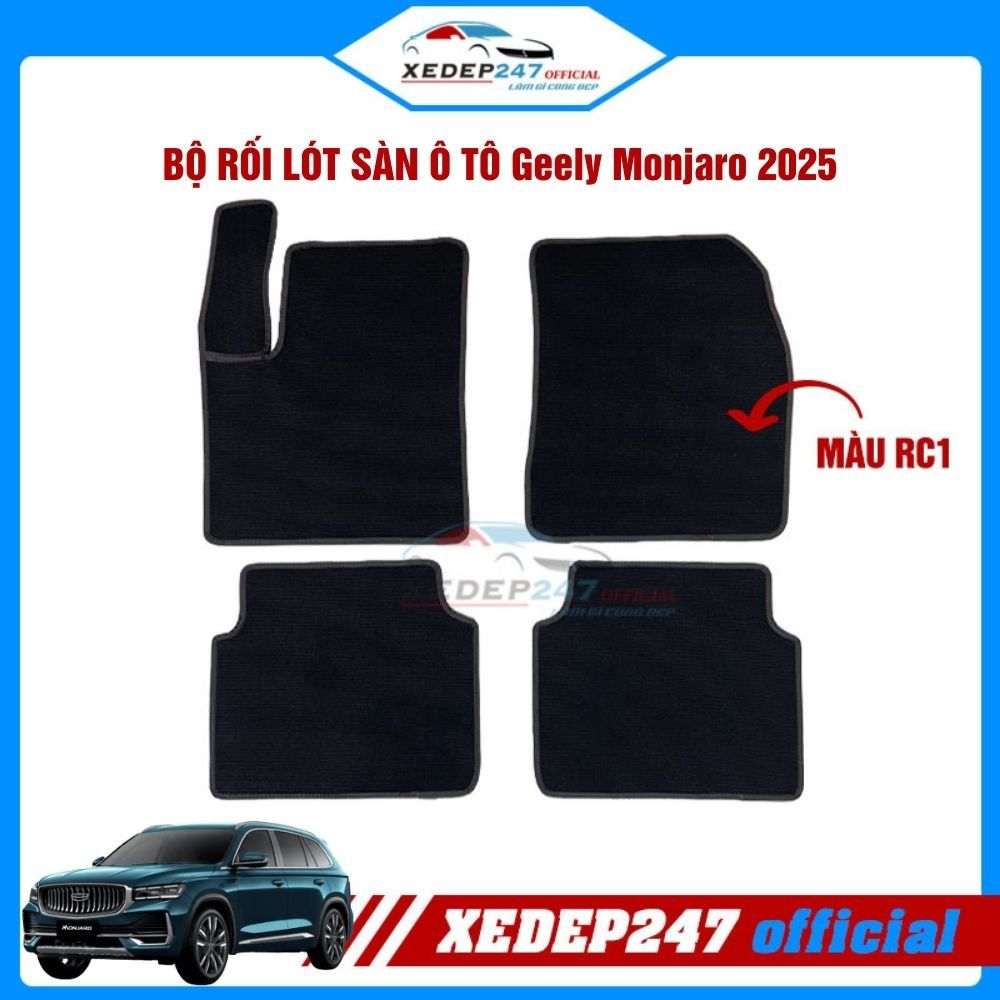 Bộ Thảm Rối Lót Sàn Ô Tô Geely Monjaro năm 2025 (5 Chỗ) Cao Cấp, Chống Trượt, Thiết Kế Tinh Tế