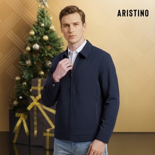  Áo Khoác 2 Lớp Nam Aristino Dáng Regular Fit Navy Cổ Bẻ Tối Giản Co Giãn Đứng Phom AJK007EDP01 