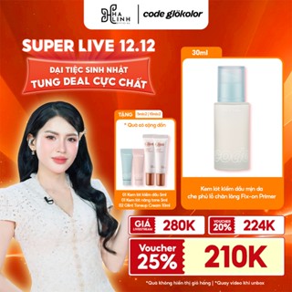   VHL x LG Makeup VN  Kem lót kiềm dầu mịn da Code Glokolor Fix-on Primer 30ml GWP 2x5ml và 2x10ml Kem lót 