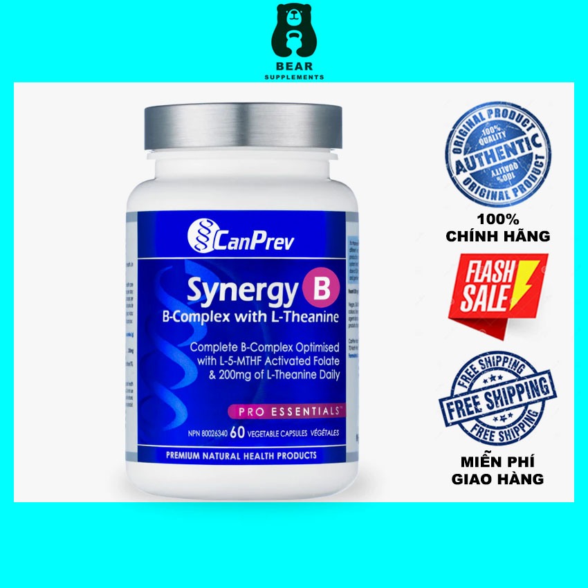 Thực Phẩm Bảo Vệ Sức Khoẻ CanPrev Synergy B Complex with L-Theanine (60 viên)