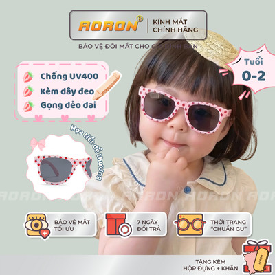 Kính Mát Thời Trang Trẻ Em AORON Tròng Phân Cực Chống UV Gọng Dẻo Họa Tiết Dễ Thương Phối Đồ AK287