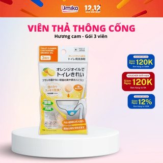  Viên sủi thông tắc Sanada nội địa Nhật khử mùi kháng khuẩn bồn cầu hương cam túi 10gx3 viên - Umiko 