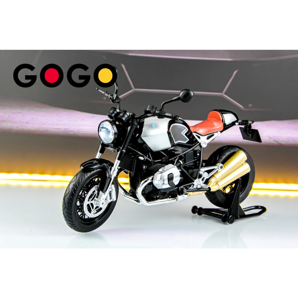 Xe mô hình mô tô BMW R nineT 1:9 Xám
