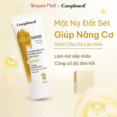 Mặt Nạ Đất Sét Compliment Gold Mask Sạch Nhờn, Làm Mờ Nếp Nhăn, Da Sáng, Đều Màu 80ml