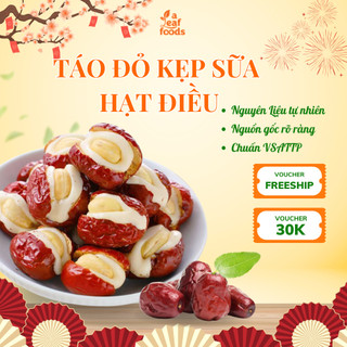  Táo Đỏ Kẹp Sữa Lạc Đà Masmallow Nhân Hạt Điều Baker baking ít đường A Leaf Foods túi 500g-1kg 