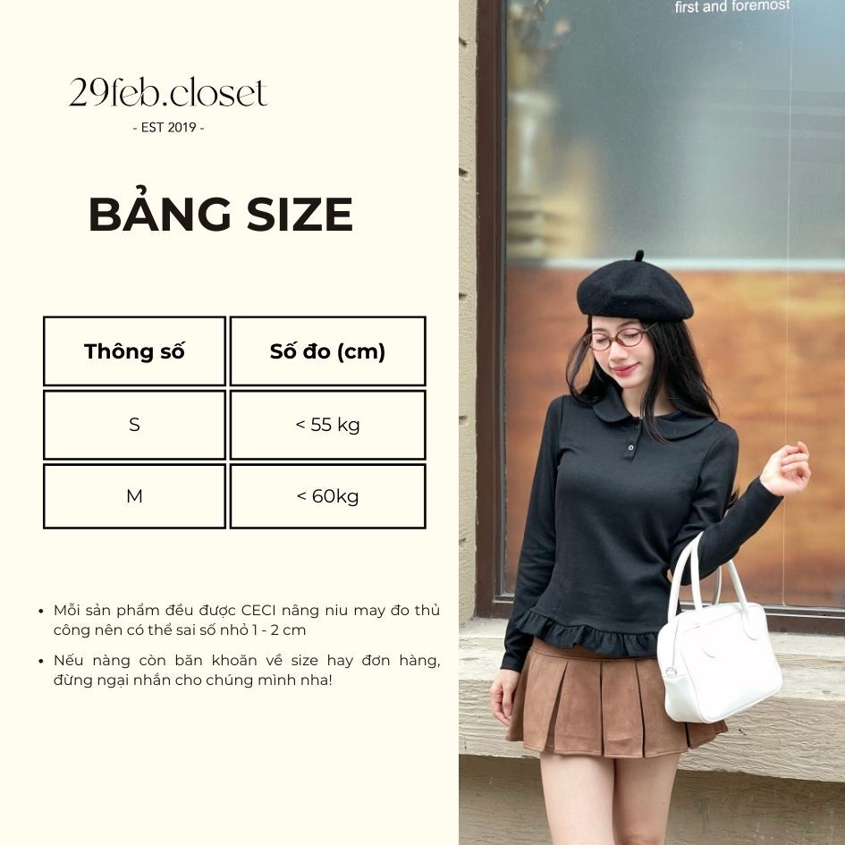 Áo Thun Len Lông Thỏ Giữ Nhiệt Cổ Sen Tay Dài Phối Bèo Gấu Xinh Xắn Trẻ Trung - 29feb.closet- A582 | BigBuy360 - bigbuy360.vn