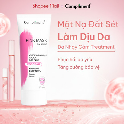 Mặt Nạ Đất Sét Compliment Pink Mask Sạch Nhờn Làm Dịu, Phục Hồi, Cấp Ẩm, Giảm Mẩn Đỏ 80ml
