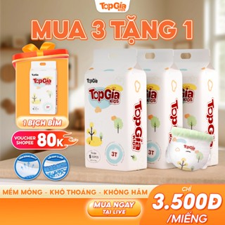   MUA 3 TẶNG 1  Combo 4 Bịch Tã Bỉm Quần Dán TOPGIAKIDS Siêu Mỏng Mềm Mại Chống Tràn An Toàn Thấm Hút 
