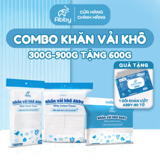 [Mall] Tặng Gói 600g Và 1 Gói Khăn Ướt 80 Tờ Khi Mua Gói 900g Và 300g Khăn Vải Khô Đa Năng Abby Dành Cho Mẹ Và Bé