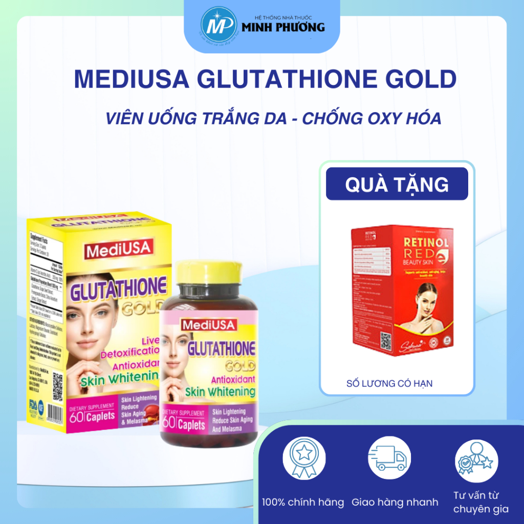 ✅ [CHÍNH HÃNG] MediUSA GLUTATHIONE GOLD - 60 viên