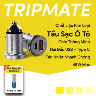Tẩu sạc nhanh 45W TRIPMATE, hỗ trợ sạc nhanh tối đa 45W(24V), công suất chuẩn, tản nhiệt tốt