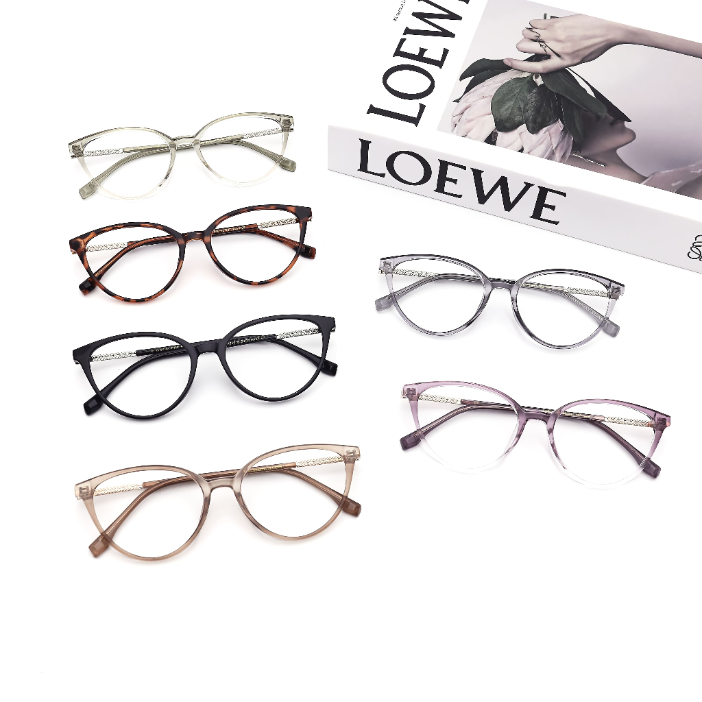 Kính Mắt Mèo Nâu HMK Eyewear Nhựa Nhiều Màu Thời Trang Nữ Lắp Được Cận -MM30327 x ECMM5016 x MM32018 | BigBuy360 - bigbuy360.vn